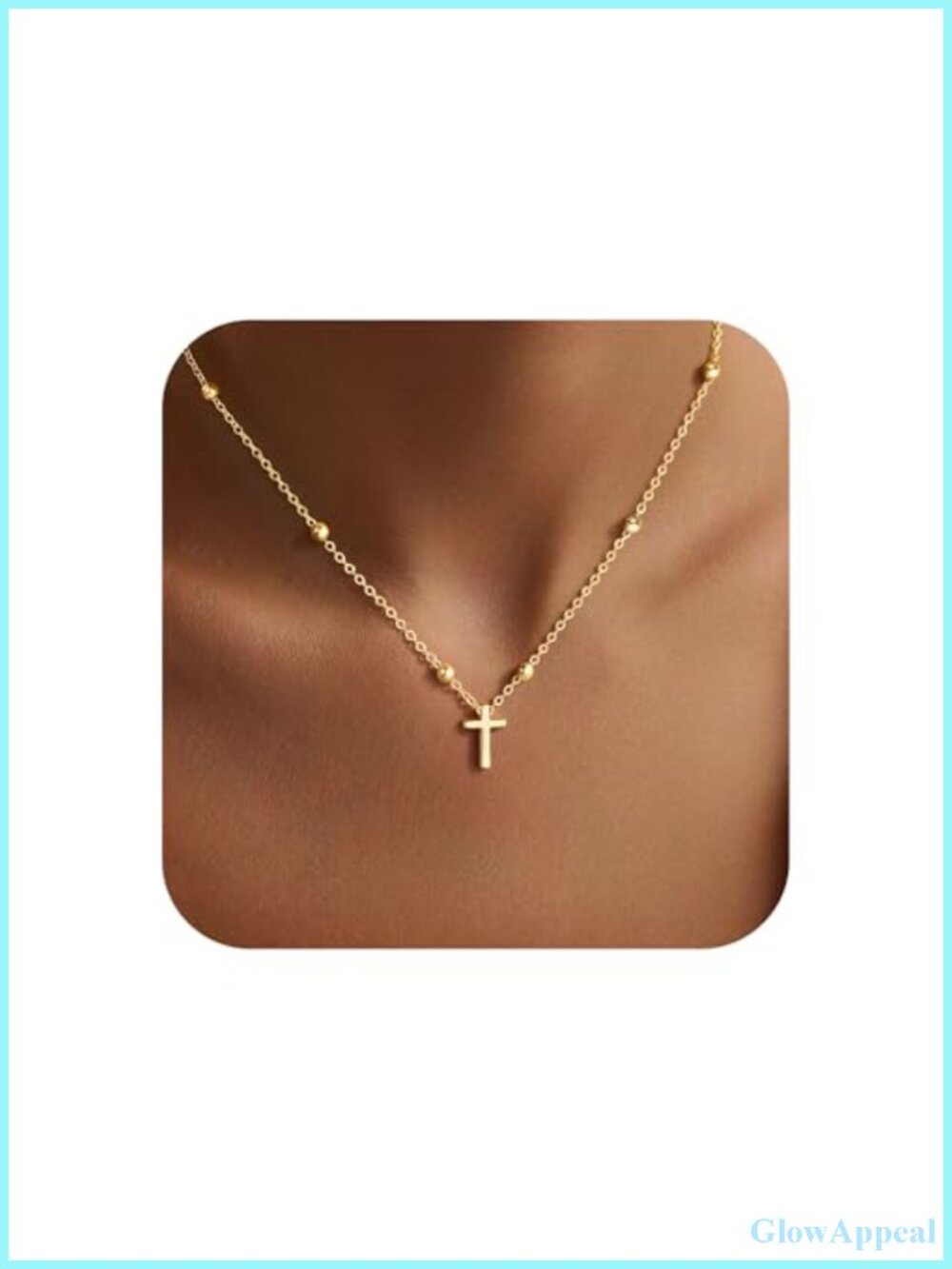 14K Gold Plated Hypoallergenic Cross Necklace for Women Teen Girls